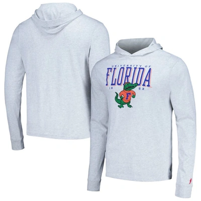 League Collegiate Wear Ash Florida Gators Team Stack Tumble Long Sleeve Hooded T-shirt