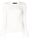 Proenza Schouler Contrast Cuff Silk & Cashmere Blend Sweater In Off White