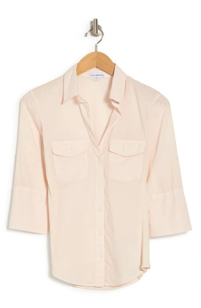 James Perse Three-quarter Sleeve Button-up Shirt In Resin