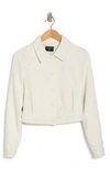 T Tahari Snap Front Crop Jacket In Travertine