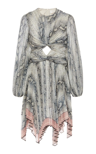 zimmermann corsage pleat mini dress Zimmermann Corsage Pleated Mini Dress In Python