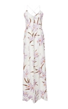 Zimmermann Corsage Floral Maxi Slip Dress In Purple