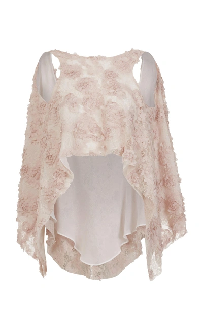 Maticevski Daydream Embroidered Lace Top In Pink