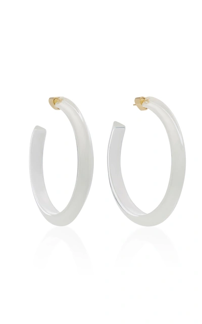 Alison Lou Medium Jelly Lucite Hoop Earrings In White