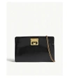 Givenchy Black Grained Elegant Logo Leather Clutch Bag