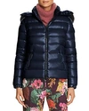 Moncler Badyfur Puffer Jacket W/ Removable Fur Hood In Navy