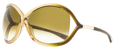 Tom Ford Women's Cross-bridge Sunglasses Tf9 Whitney 74f Transparent Rose 64mm In Brown