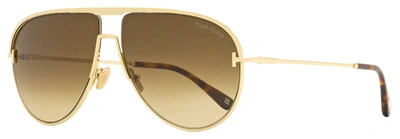 Tom Ford Unisex Aviator Sunglasses Tf924 Theo 28f Gold 60mm In Brown