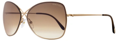Tom Ford Women's Butterfly Sunglasses Tf250 Colette 28f Rose Gold 63mm In Multi