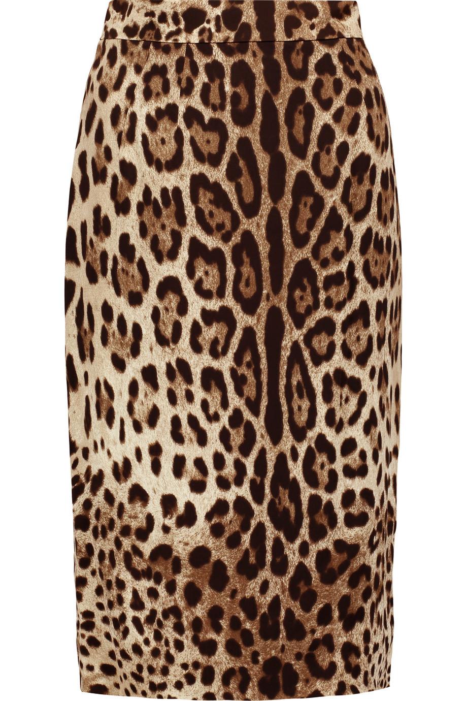 Dolce & Gabbana Leopard-print Crepe De Chine Skirt | ModeSens