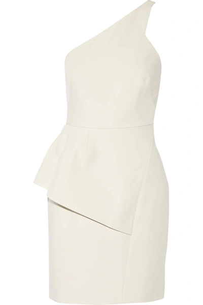Halston Heritage One-shoulder Stretch-crepe Peplum Dress | ModeSens