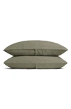 Parachute Set Of 2 Linen Pillowcases In Moss