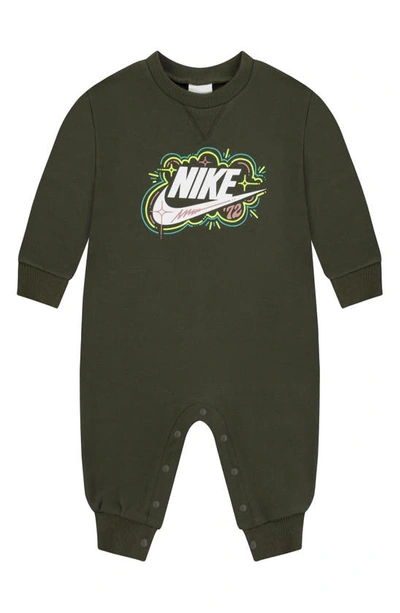 Nike Babies' Icon Graphic Romper In Brown