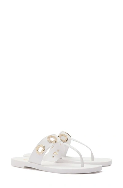 Larroude Milan Jelly Thong Sandal In White