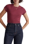 Madewell Brightside Rib T-shirt In Mulberry Wine