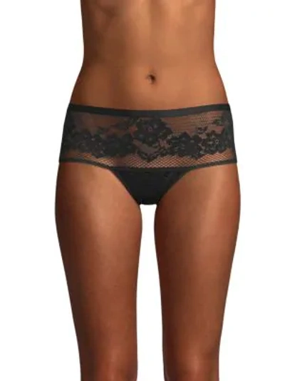 Addiction Nouvelle Lingerie Tootsie Roll Floral Lace Shorty Briefs In Black