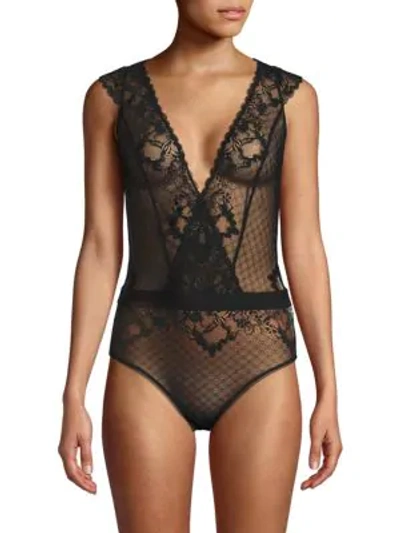 Addiction Nouvelle Lingerie Pop Rocks Lace Bodysuit In Black