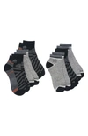 Rainforest Flat Knit Pack Of 6 Ankle Socks In Char/ Grey