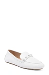 Stuart Weitzman Imitation Pearl Driving Loafer In White.