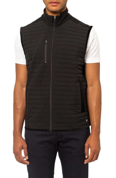 Pino By Pinoporte Davide Channel Quilted Zip Vest In Black