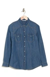 Dr2 By Daniel Rainn Western Long Sleeve Denim Shirt In Dark Wash