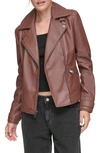 Andrew Marc Salla Leather Moto Jacket In Fig