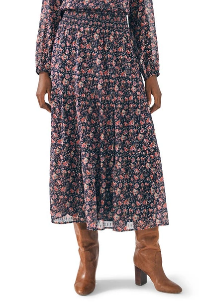 Faherty Silk Cotton Sage Wood Skirt In Stargaze Bloom