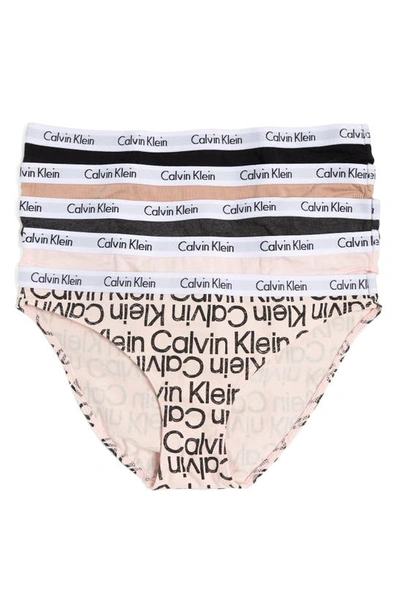 Calvin Klein Logo Bikini In Ko9 Black/ Cedar