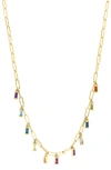 Effy 14k Gold Stone Chain Necklace In Blue/ Green/ Orange Multi