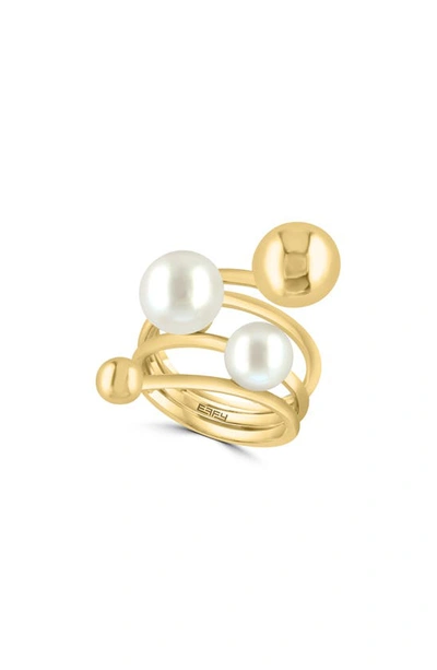 Effy 14k Gold Freshwater Pearl Ring In Gold/ White