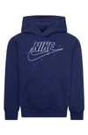 Nike Kids' Shine Logo Pullover Hoodie In Midnight Navy
