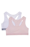 Calvin Klein Kids' Assorted 2-pack Racerback Bras In Crystal Pink/ White