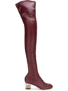 Alexander Mcqueen Leather Over-the-knee Boots 45 In Red