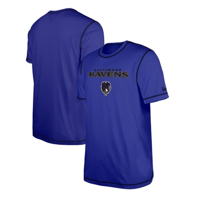 New Era Purple Baltimore Ravens Third Down Puff Print T-shirt