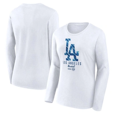 Fanatics Branded  White Los Angeles Dodgers Lightweight Fitted Long Sleeve T-shirt