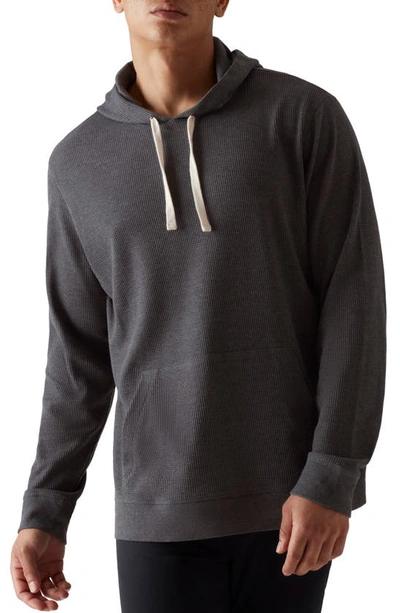 Rhone Waffle Knit Cotton Blend Hoodie In Black Heather