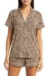 Nordstrom Moonlight Eco Short Pajamas In Tan Leopard Spots