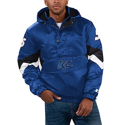 Starter Royal Kyle Larson Home Team Satin Half-zip Hoodie