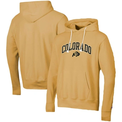 Champion Gold Colourado Buffaloes Skinny Arch Over Vintage Wash Pullover Hoodie