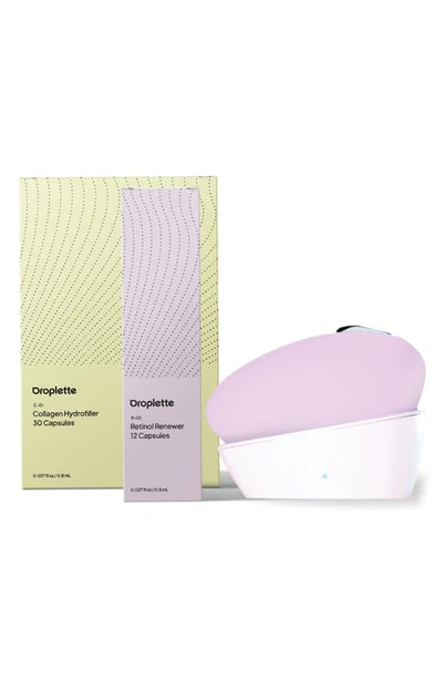 Droplette 2 Device Set With Deluxe Collagen Hydrofiller & Mini Retinol Renewer $349 Value In Peony Pink