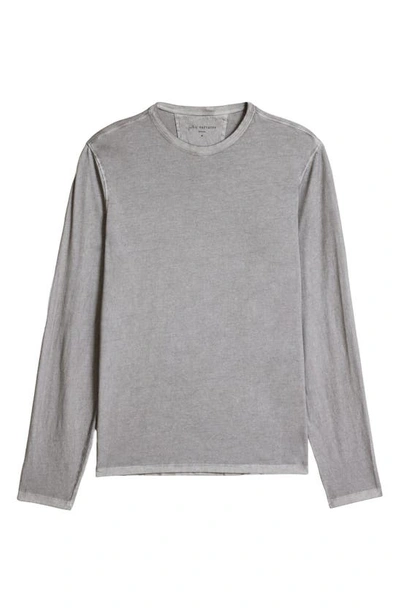 John Varvatos Crewneck Long Sleeve T-shirt In Med Grey