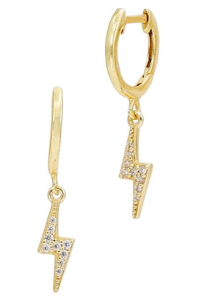 Savvy Cie Jewels Bolt Hoop Earrings In Gold