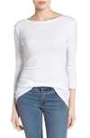 Caslon Three Quarter Sleeve Tee In White