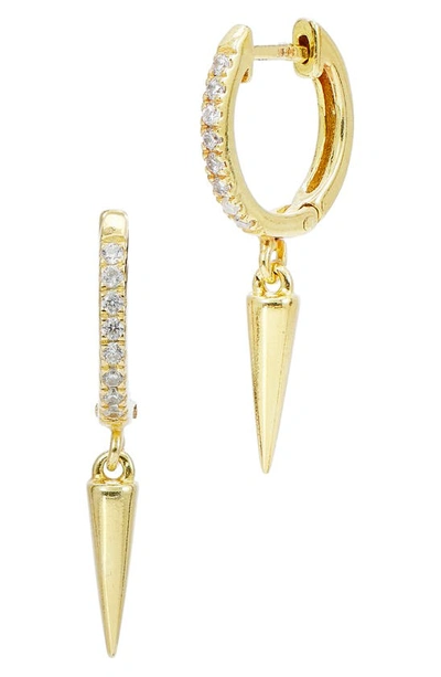 Savvy Cie Jewels Dagger Hoop Earrings In Gold