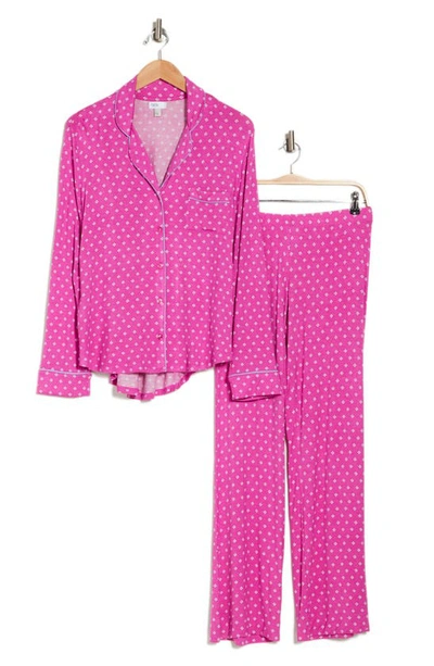 Nordstrom Rack Tranquility Long Sleeve Shirt & Pants Two-piece Pajama Set In Purple Orchid Foulard Dot