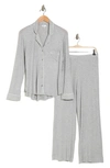 Nordstrom Rack Tranquility Long Sleeve Shirt & Pants Two-piece Pajama Set In Grey Heather