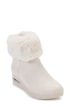 Dkny Faux Fur Wedge Bootie In Deep Vanilla
