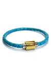 Liza Schwartz Leather Bracelet In Turquoise