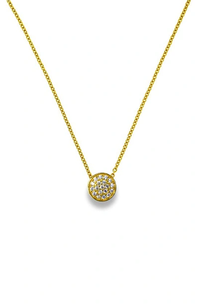 Liza Schwartz Pavé Circle Necklace In Gold