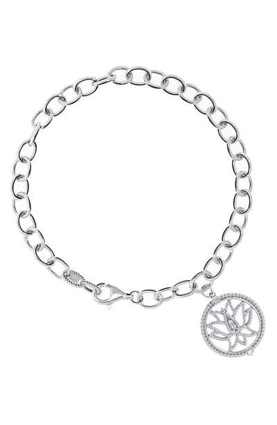 Judith Ripka Little Jewels White Topaz Charm Bracelet In Silver/ White Topaz